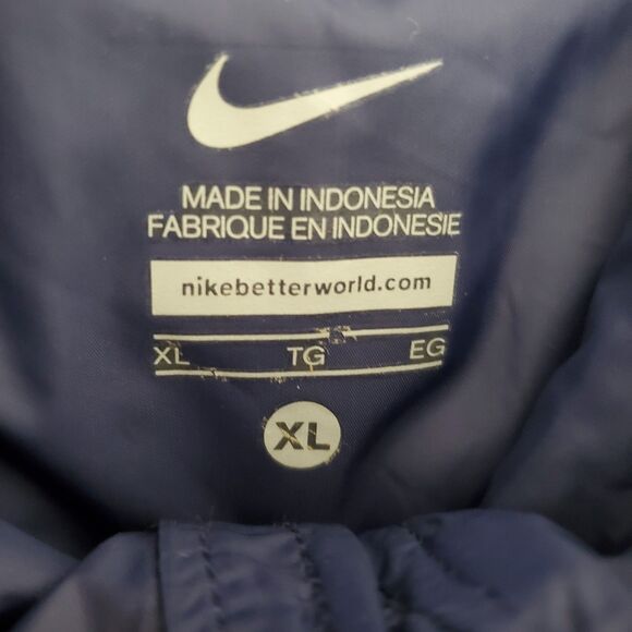 Nike Jacket Womens XL Navy Blue Full Zip Winsbreaker Lightweight Swoosh Logo - Picture 14 of 16